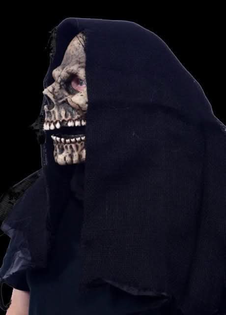 Made in USA Grim Reaper Skull Mask with comfortable sock base and latex skull sculpt