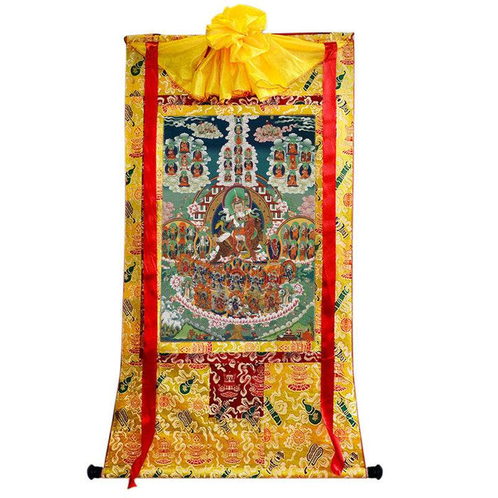 Guru Rinpoche's Refugee Tree Image - Tibetan thangka painting, view 8