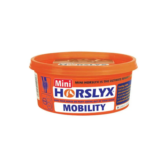 Orange container of Mini Horslyx Mobility on a white background