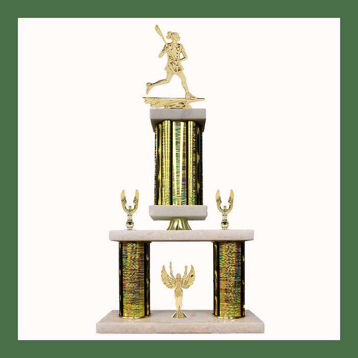 Lacrosse Marble Mini Two Poster Pedestal Trophy