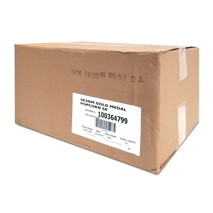 cardboard box with white label