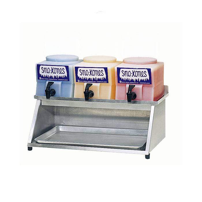 aluminum three-shelf horizontal dispenser rack