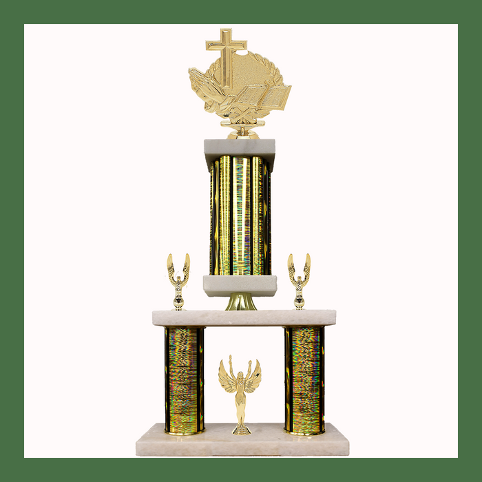 Religion Marble Mini Two Poster Pedestal Trophy