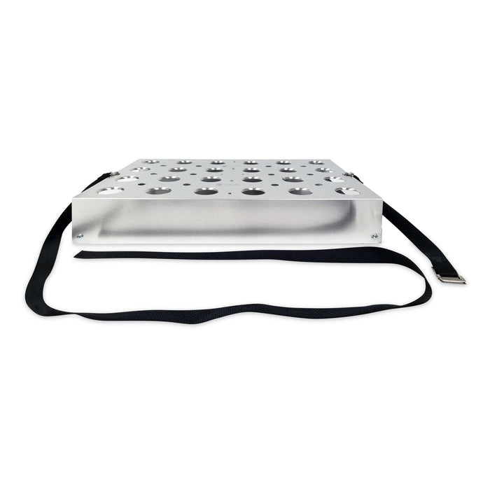 front view of aluminum serving tray