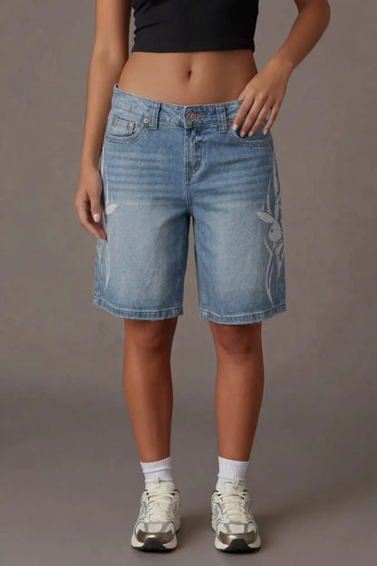 Playboy Print Low Rise Jort