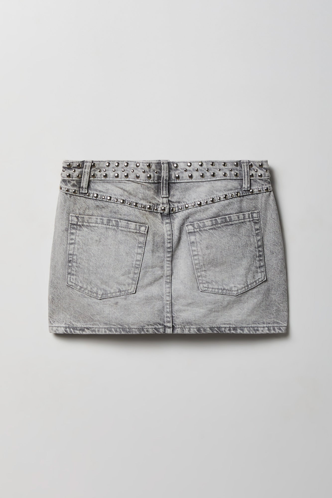 Studded Denim Mini Skirt