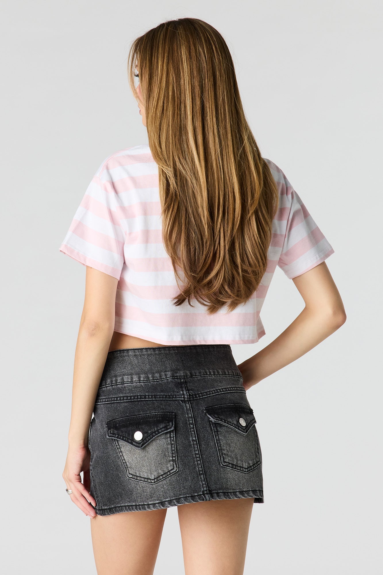 Low Rise Denim Micro Skort