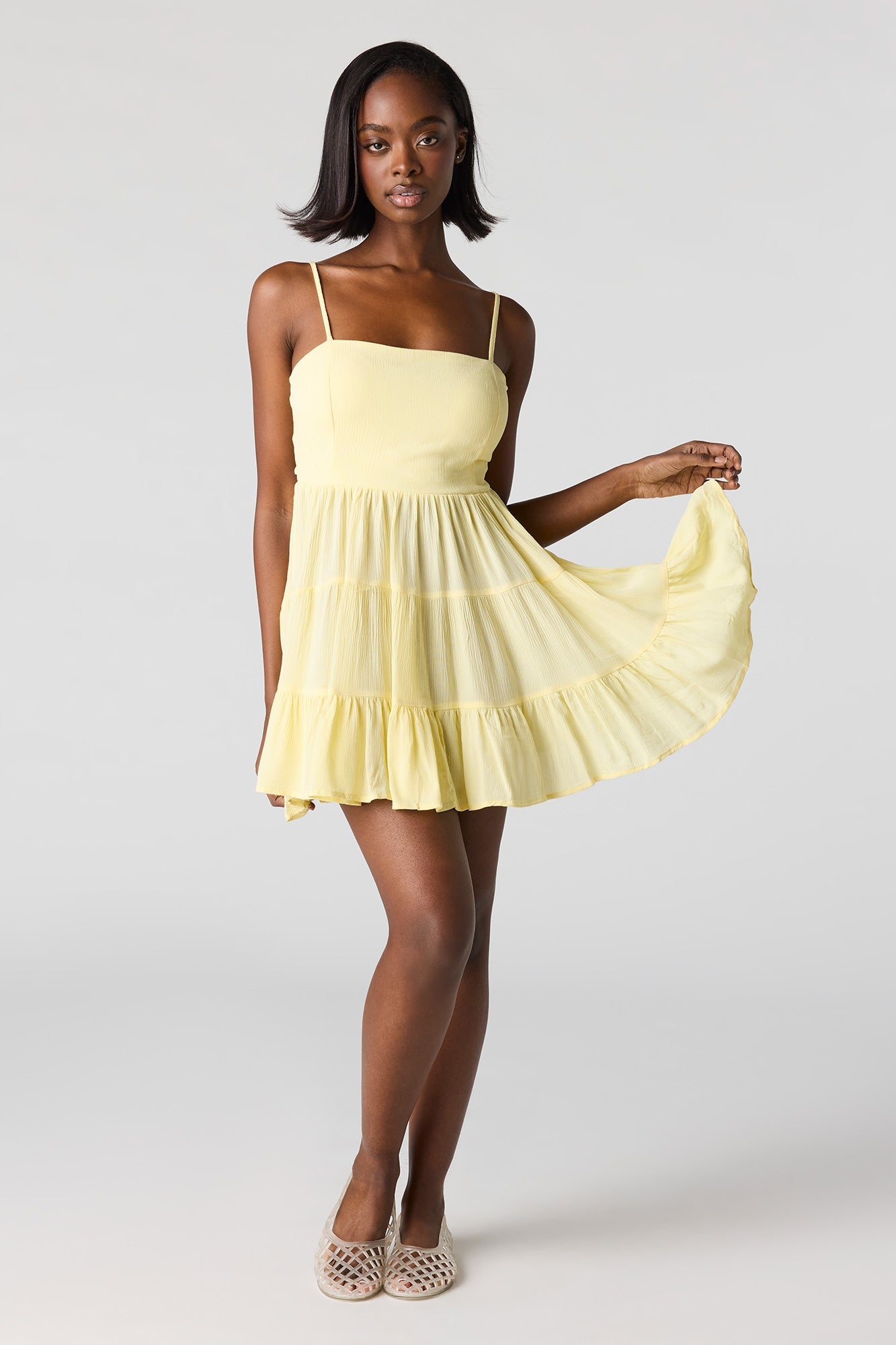 Braless Tiered Mini Dress