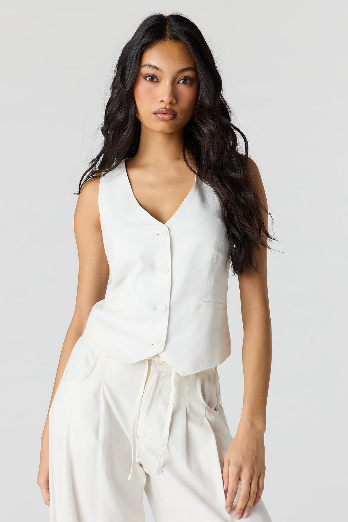 Linen-Blend Vest