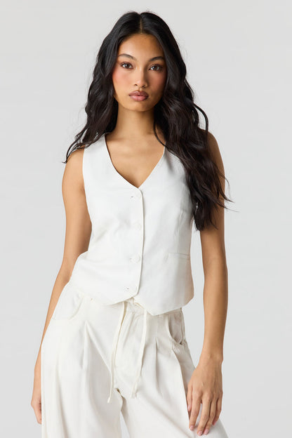 Linen-Blend Vest