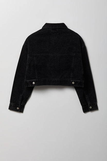 Ripped Cropped Denim Jacket
