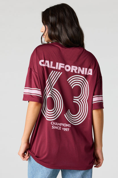 Mesh Graphic V-Neck Jersey