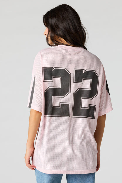 Mesh Graphic V-Neck Jersey