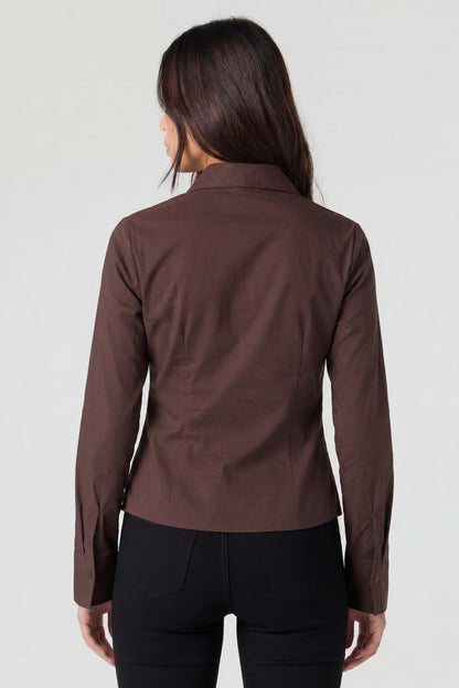 Slim Fit Button-Up Top