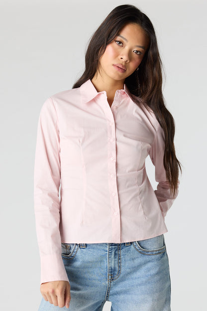 Slim Fit Button-Up Top