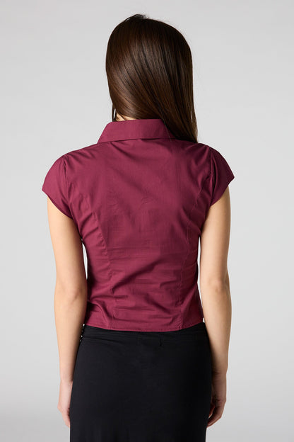 Button-Up Fitted Collared Top