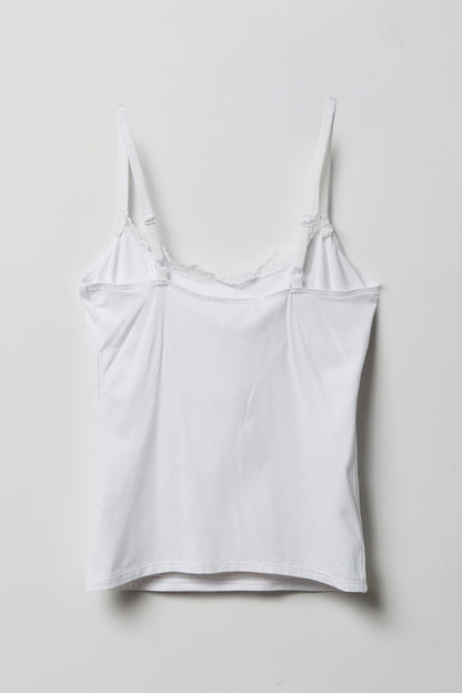 Luxe Heavy Contour Braless Lace Trim Tank