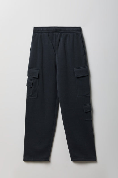 Fleece Low Rise Wide Leg Cargo Sweatpant