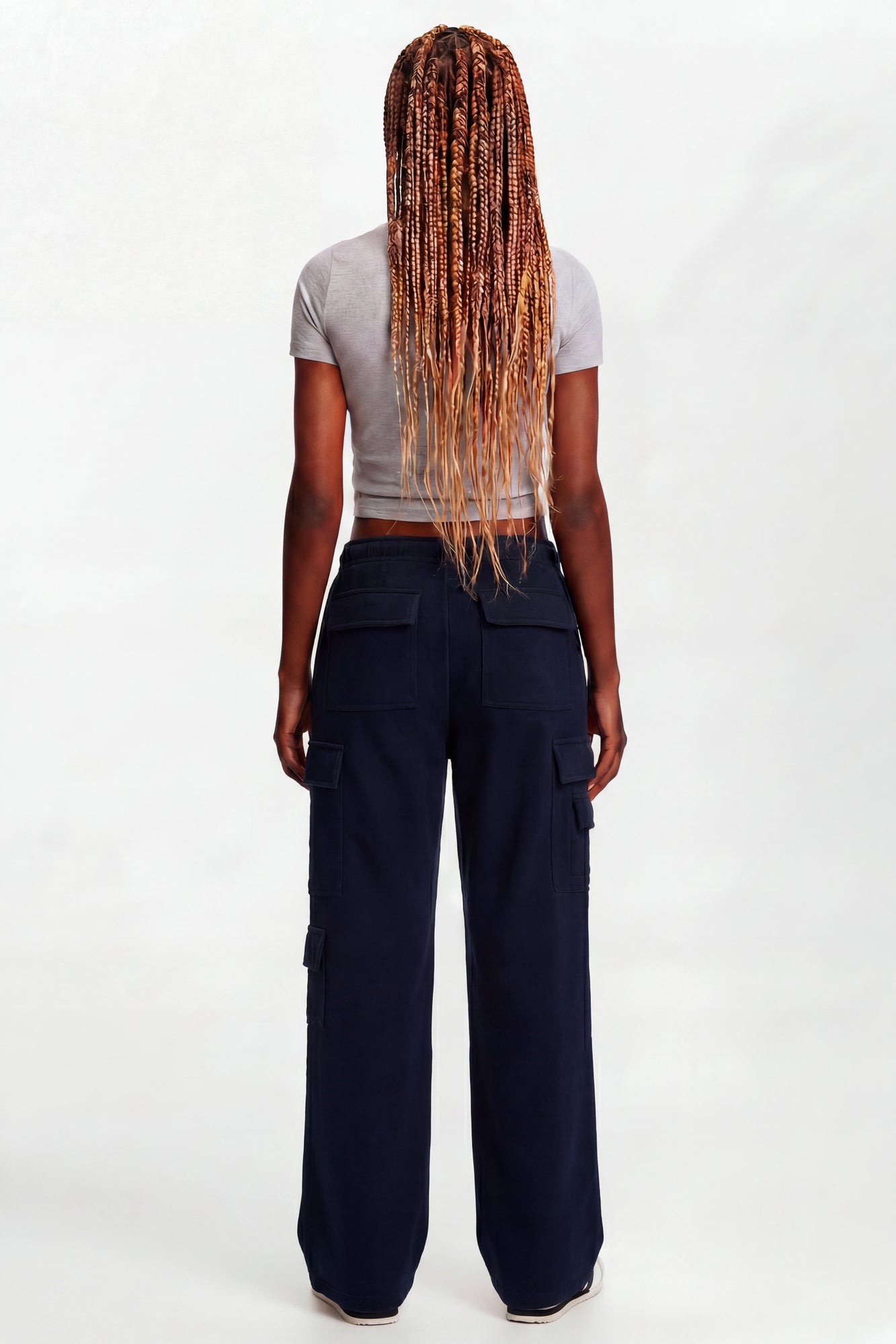 Fleece Low Rise Wide Leg Cargo Sweatpant