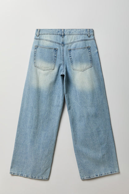 London Ripped Low Rise Super Baggy Light Jean