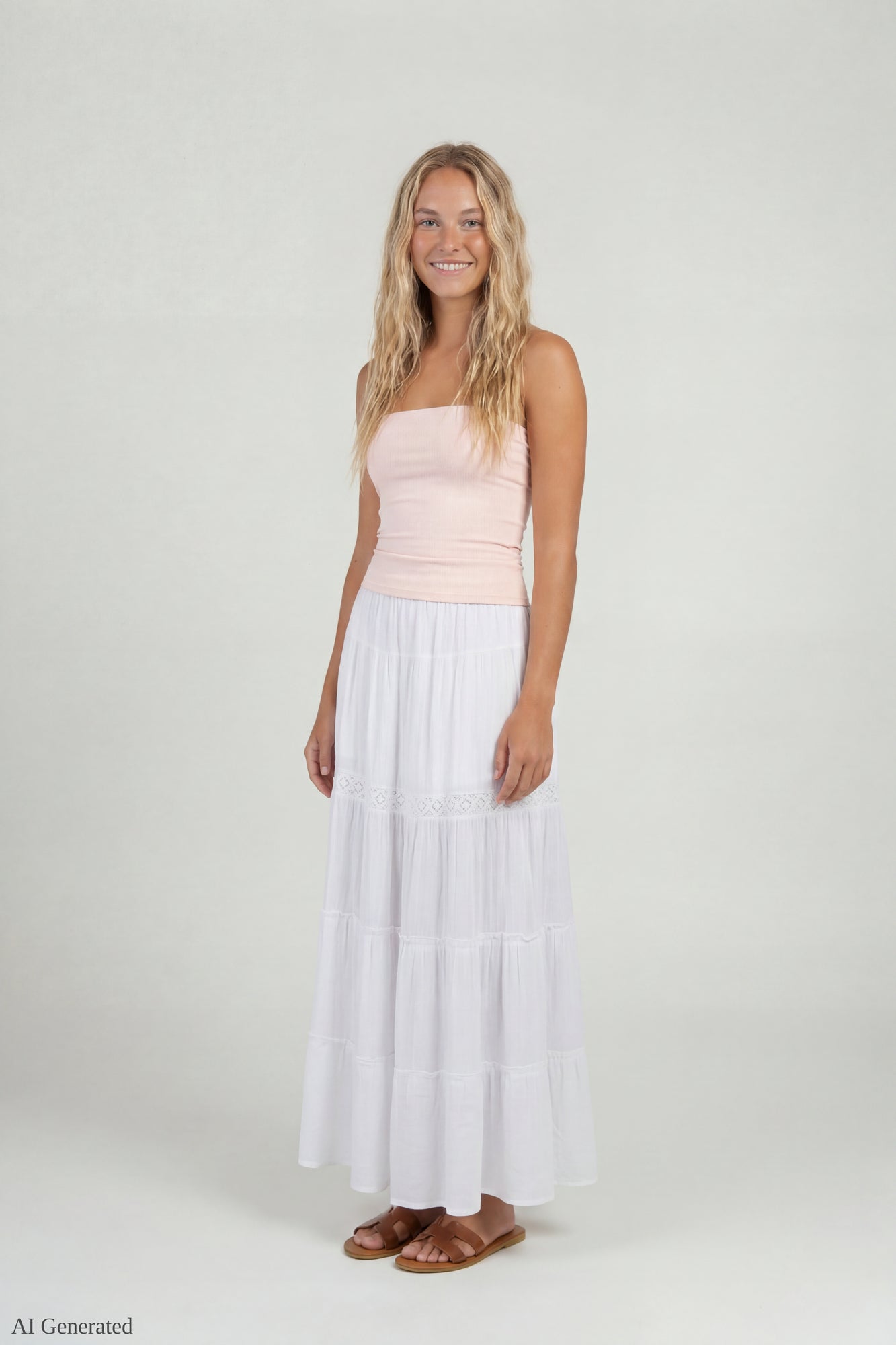 Crochet Trim Maxi Skirt