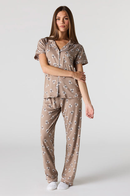Button-Up Top & Pant Pajama Set