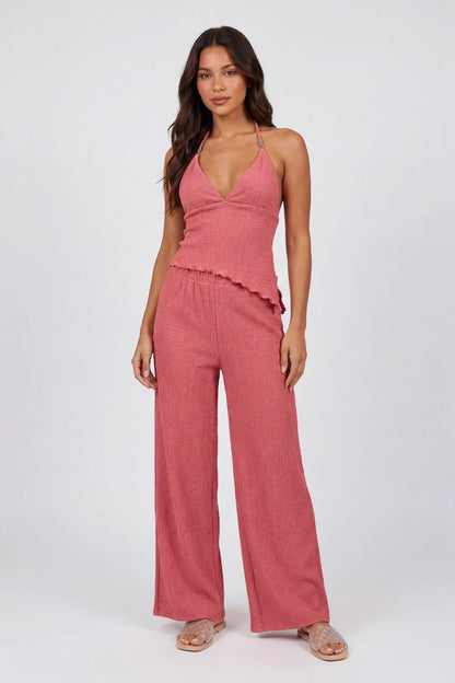 Popcorn Wide Leg Pant