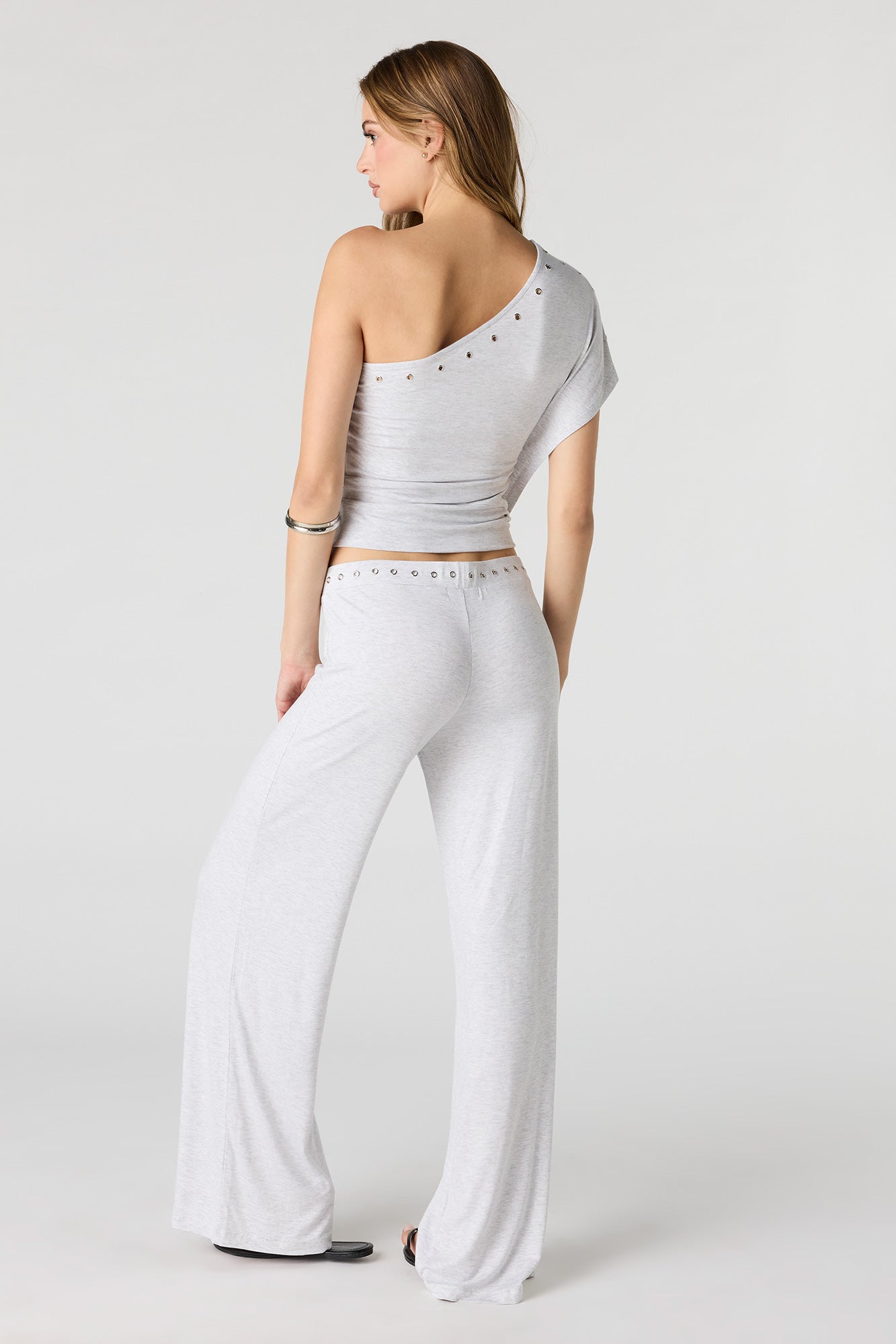 Eyelet Wide Leg Pant