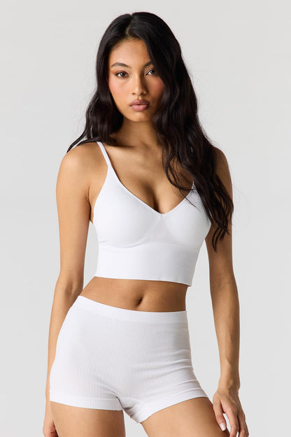 Seamless Ribbed Padded Bralette