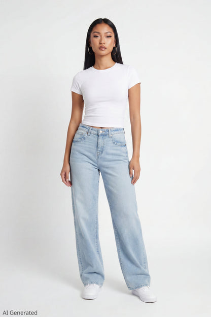 Soho Stretch Mid Rise Super Baggy Light Jean