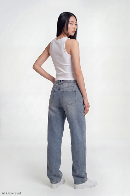 Low Rise Barrel Vintage Medium Jean