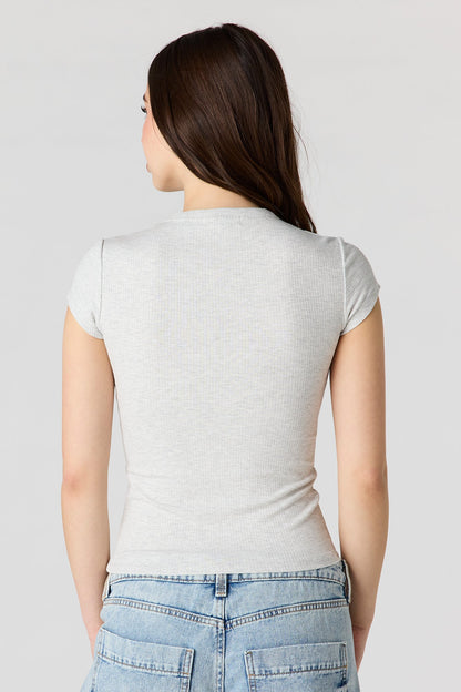 Ribbed Classic Henley Top