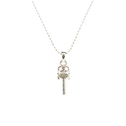 Chrome Hearts Necklace Vintage Single Sided Sword Pendant Pearl Bead Necklace