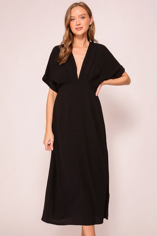 Black Airy Midi Dress