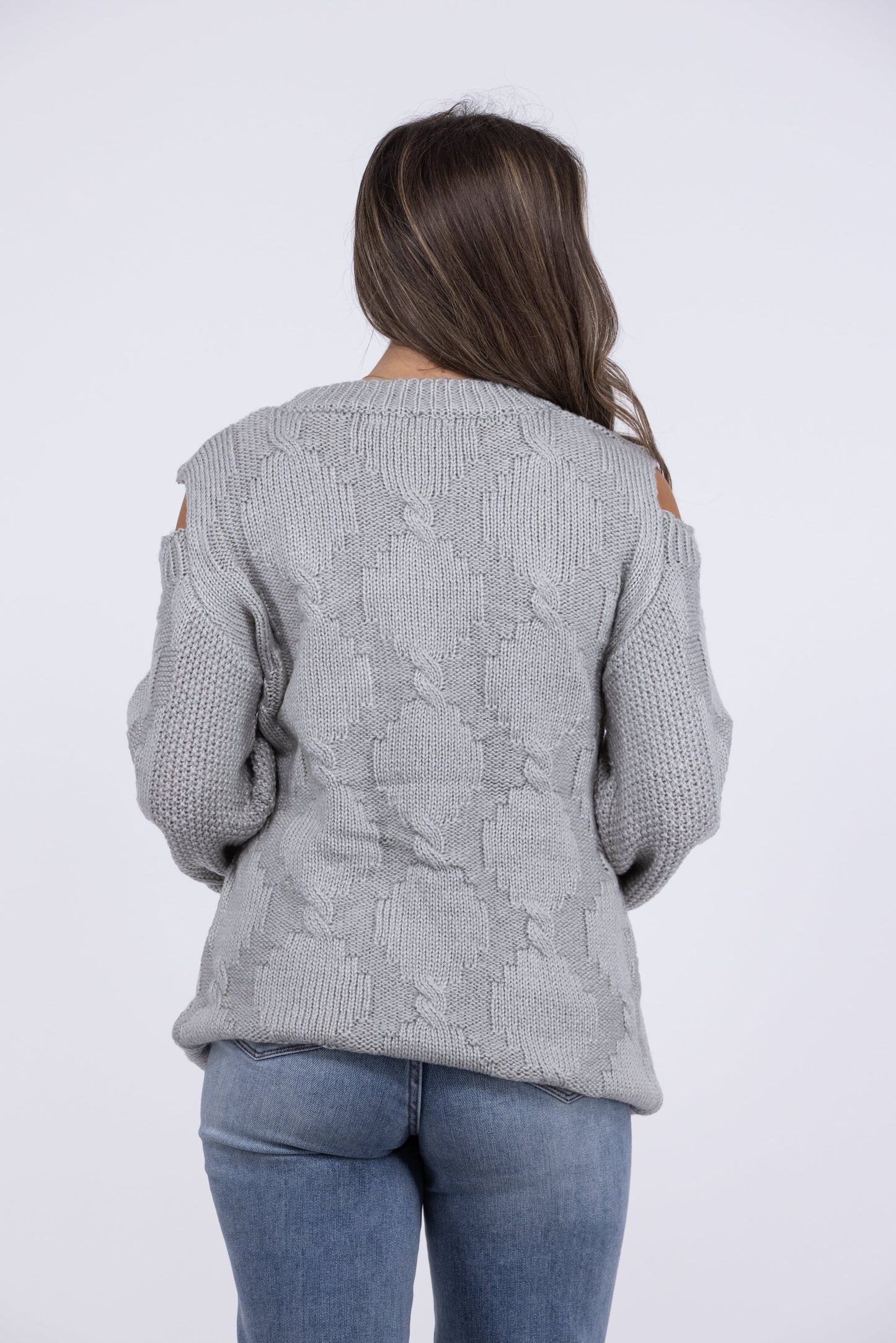 So Much Love Women's Cold Shoulder Wide Sleeve Sweater