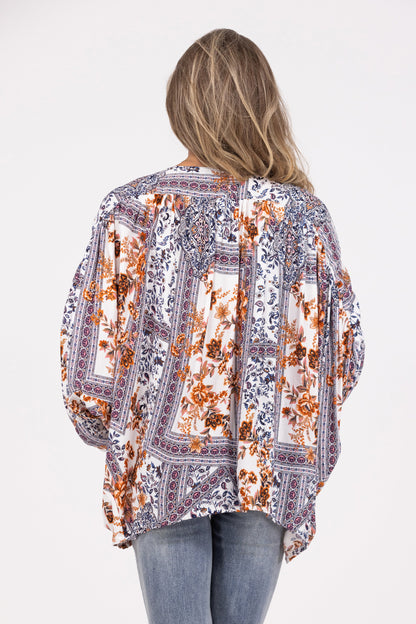 Laugh With Me Women's Lightweight Ruched Kimono