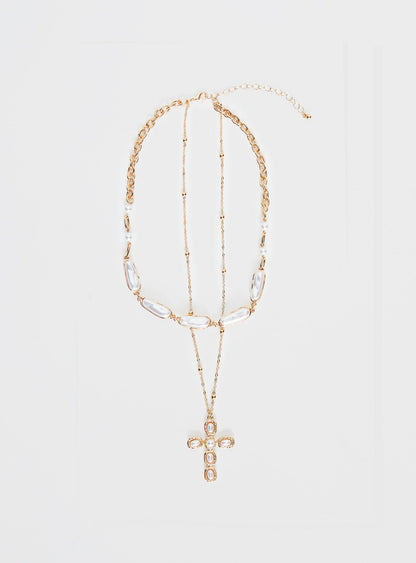 Isabellah Pearl Necklace Pack Gold