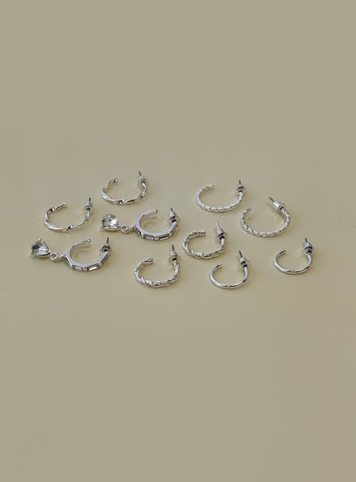 Delfine Earring Pack Silver