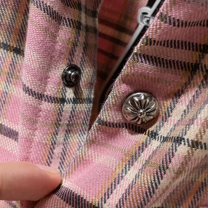Chh Chrome Hearts Shirts Men's Multi Shirt Plaid Vintage Long Sleeve Shirt