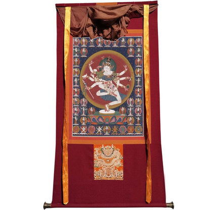 2-faced 8-armed Padmapani Padmajala - Tibetan thangka painting, view 7