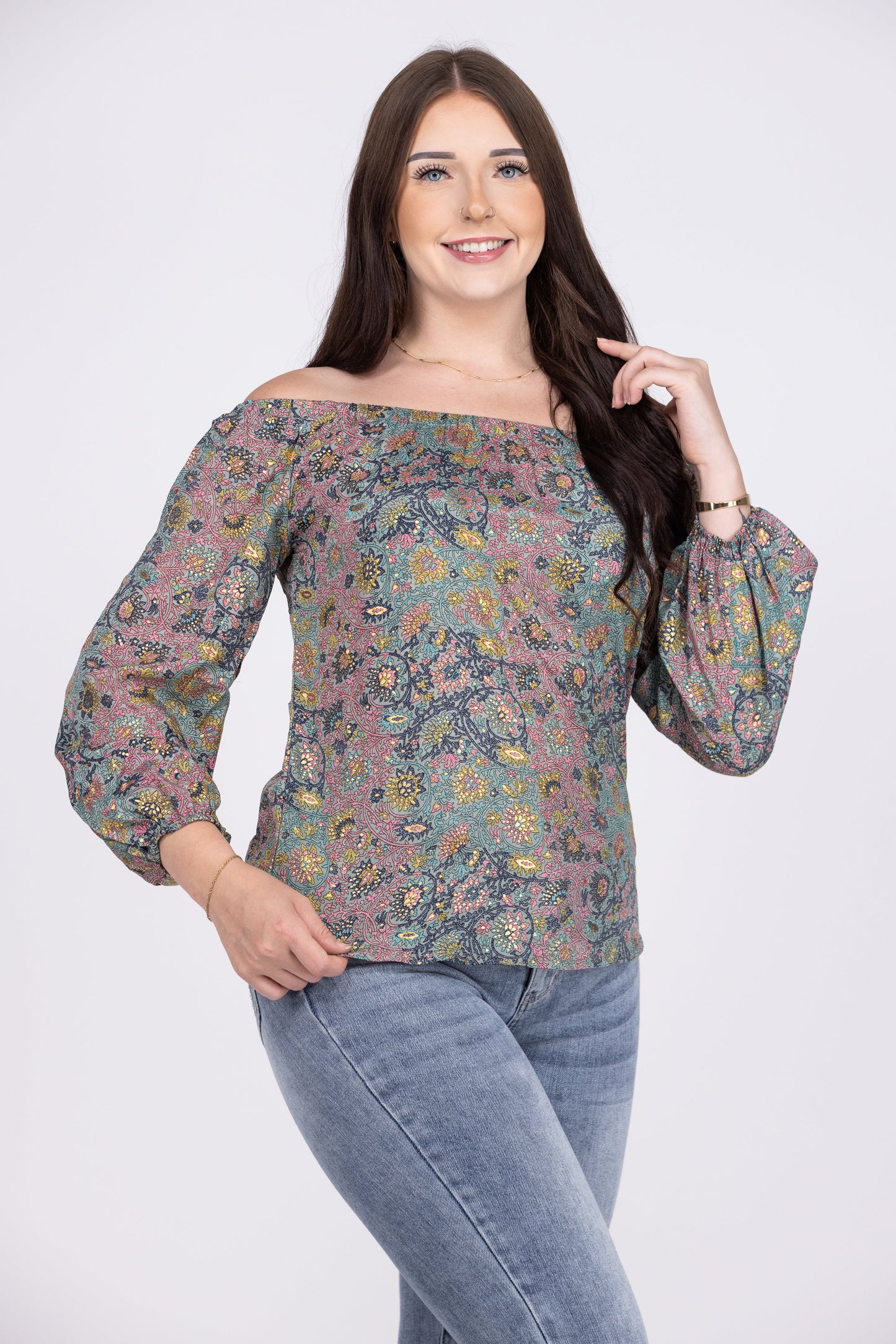 Shiny Happy People Women's Off The Shoulder Top