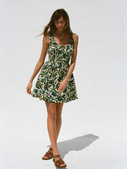 Montecito Linen Mini Dress - Tropics