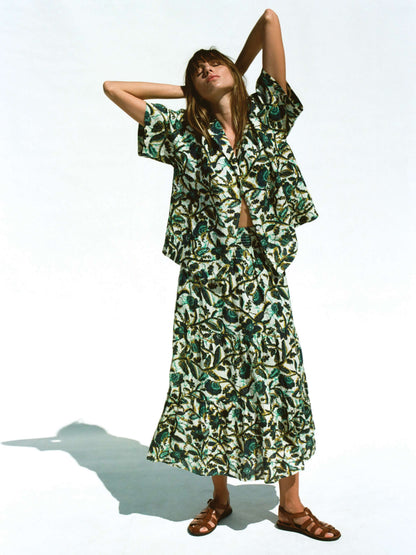 Montecito Linen Relaxed Camp Shirt - Tropics