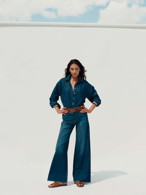 Saturday Denim Wide Leg - Dark Sea Wash
