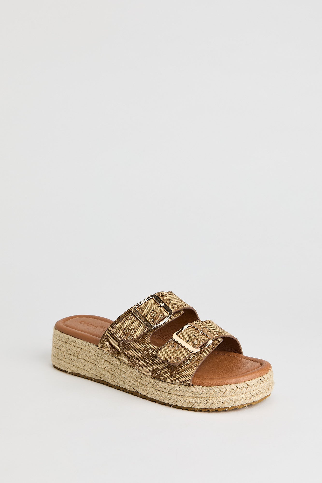 Double Buckle Espadrille Sandal