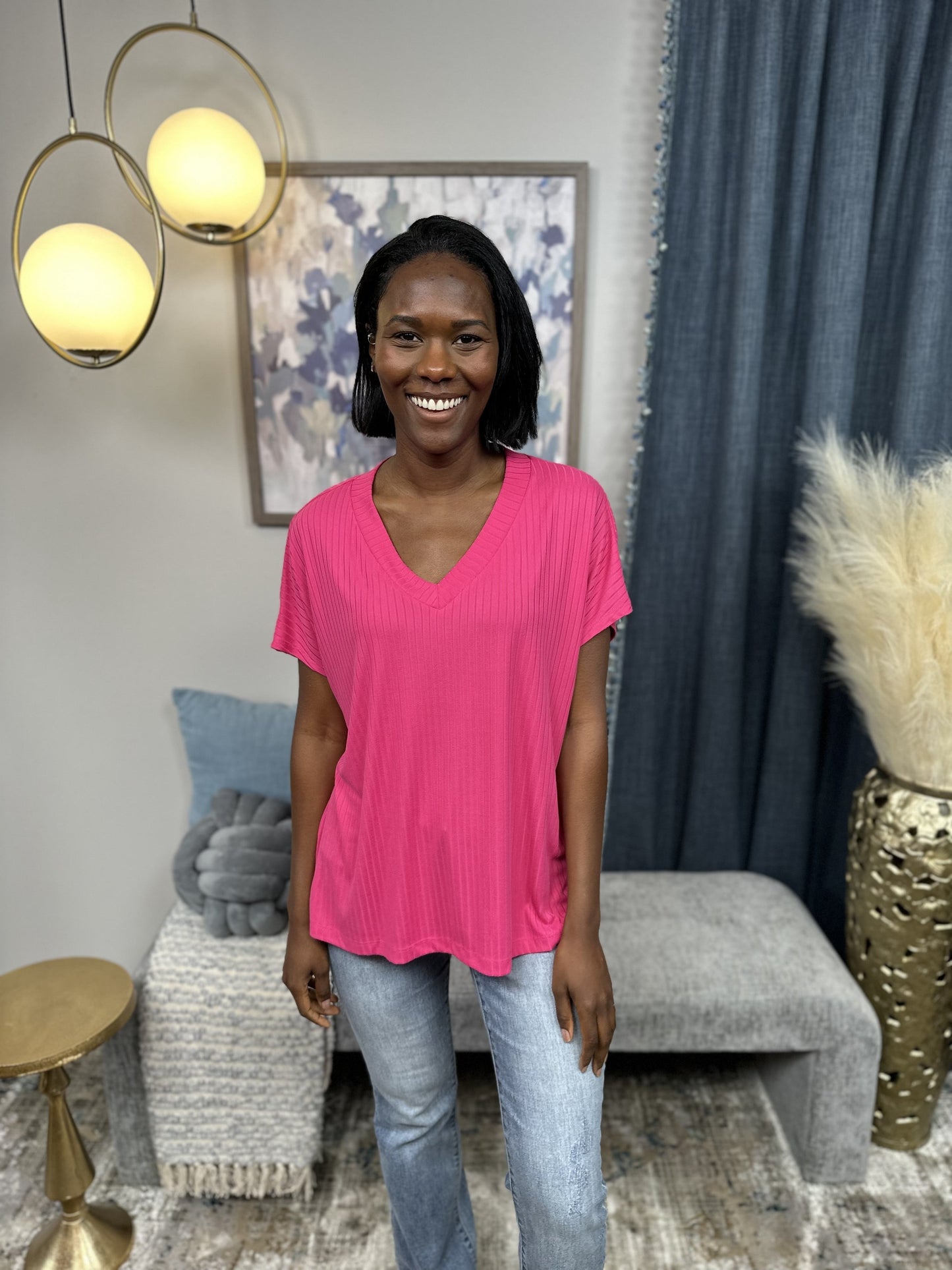 My Favorite Part Women's Hi-Lo Ribbed Knit Top