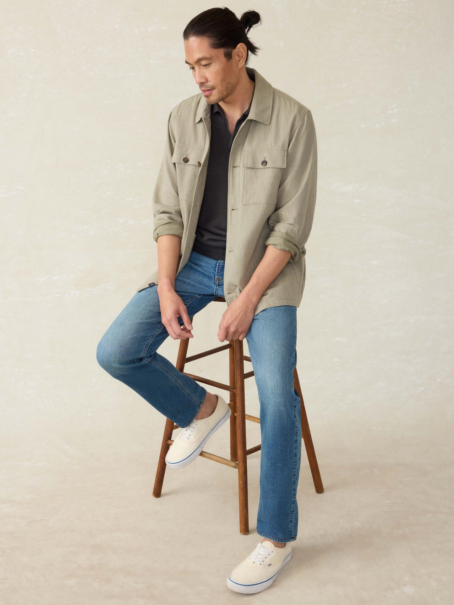 Movement™ Linen Shirt Jacket - Sage Cliff