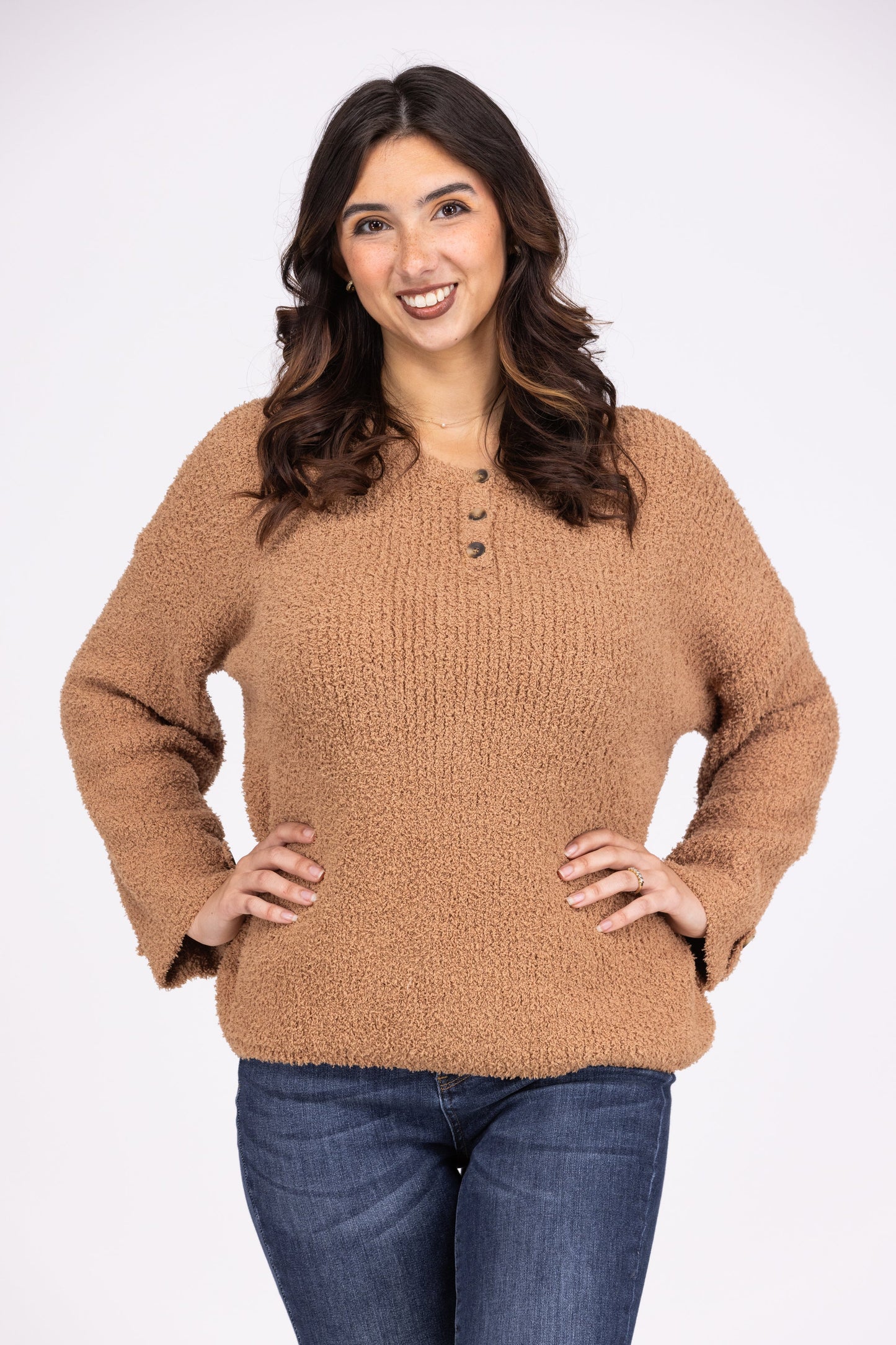 Off Day Women's Soft Henley Long Sleeve Top