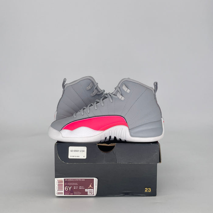 AIR JORDAN 12 WOLF GREY RACER PINK 510815-060 SIZE 6/7.5W GS