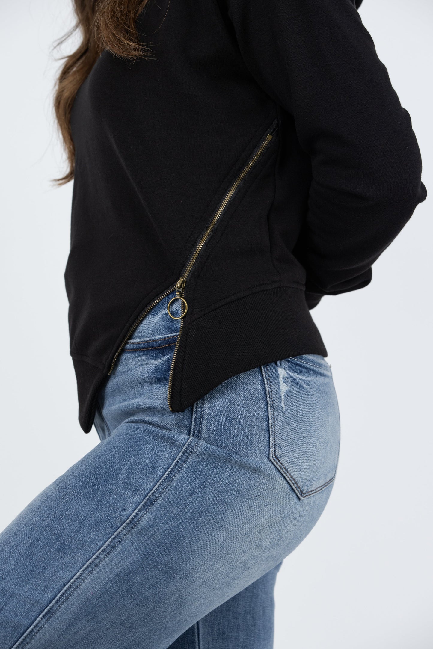 The Perfect One Women's Asymmetrical Side Zip Hoodie